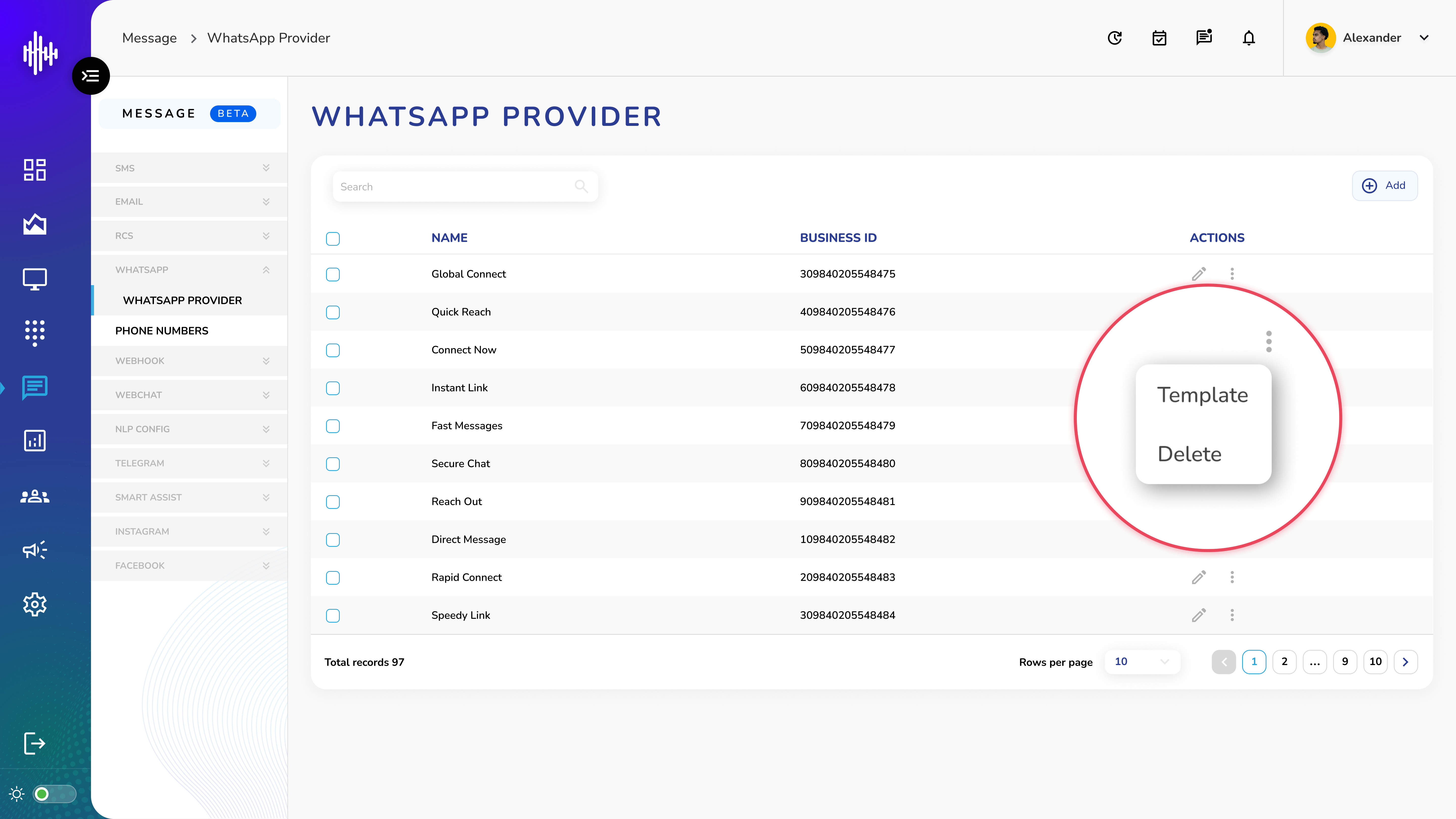Message-WhatsApp Template